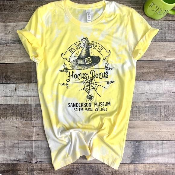 sage moon Tops - Hocus Pocus Halloween T Shirt bleach dyed tie dyed handmade